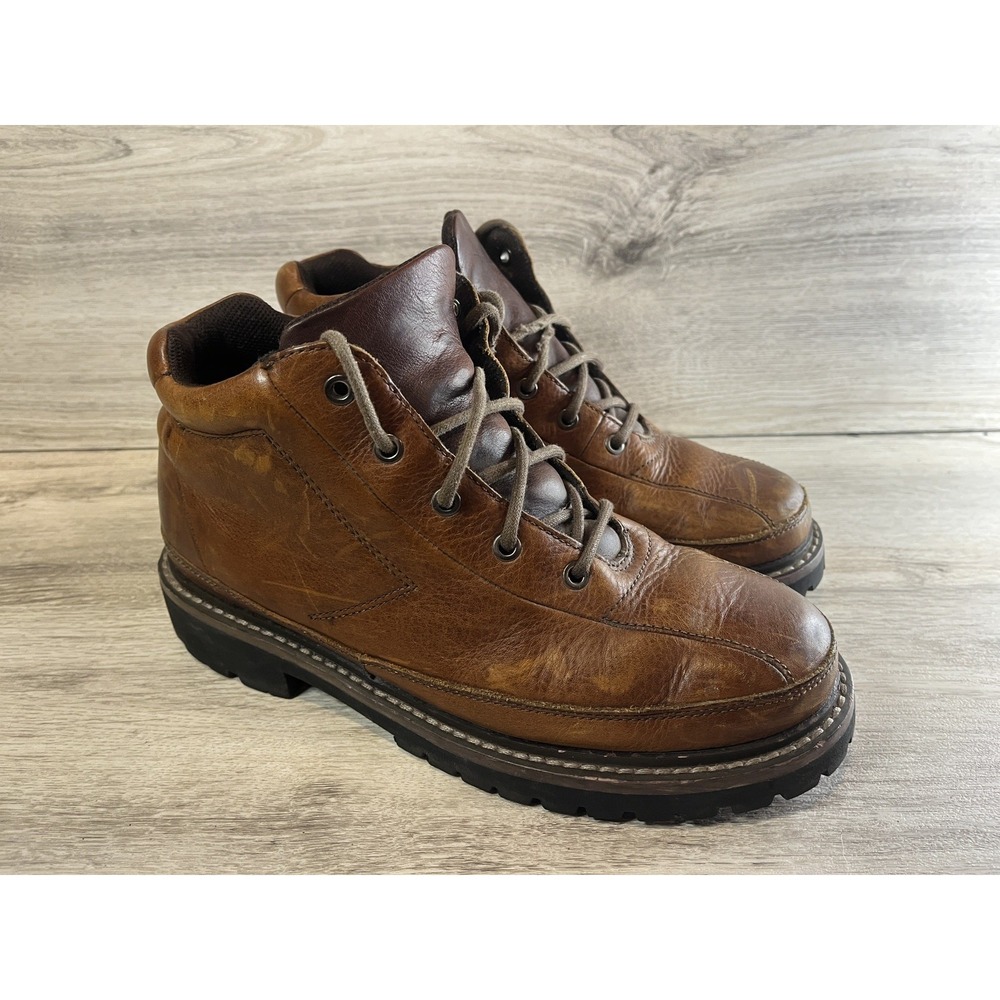 Men's RJ Colt Babson Brown Leather Lace Up Ankle Boots Size 10‎ M Shoes